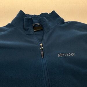 Marmot Mens Blue Quarter Zip Fleece Pullover Mock Neck Activewear Sweater XL